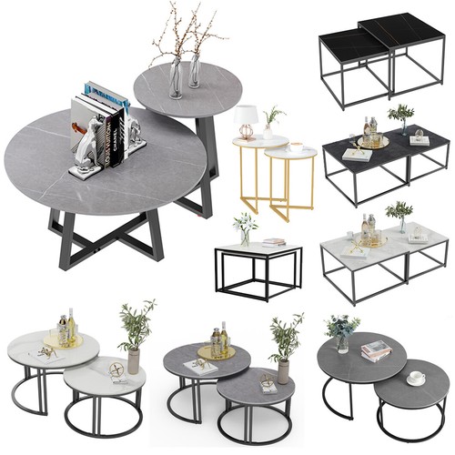 Round nesting coffee table set - round,